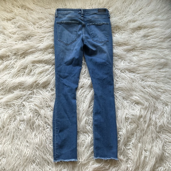 Abercrombie & Fitch Harper Low Rise Ankle Distressed Raw Hem Jeans - Picture 3 of 7